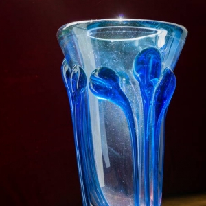 vaso vetro Murano blu  