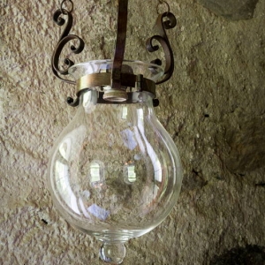 lanterna ferro battuto e vetro