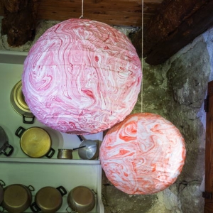 lanterna tessuto arancione(40cm)