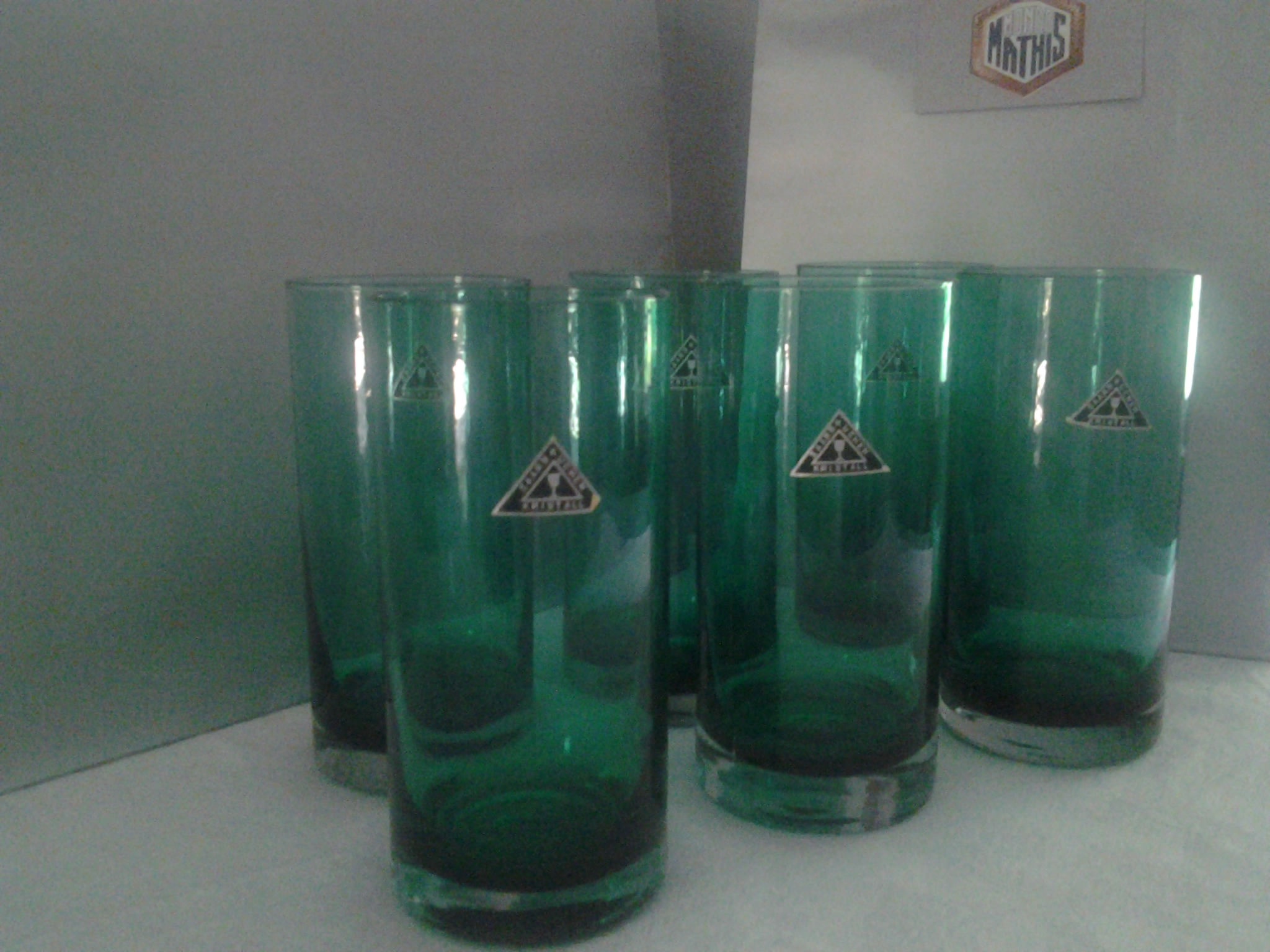 bicchieri in cristallo verde firmati Saarbruchen